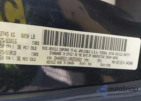 2010 Chrysler Town & Country Touring z USA, uszkodzony, nr VIN 2A4RR5D11AR252662